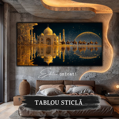 Echoes of Gold - Tablou Sticla  - Unicat - no12