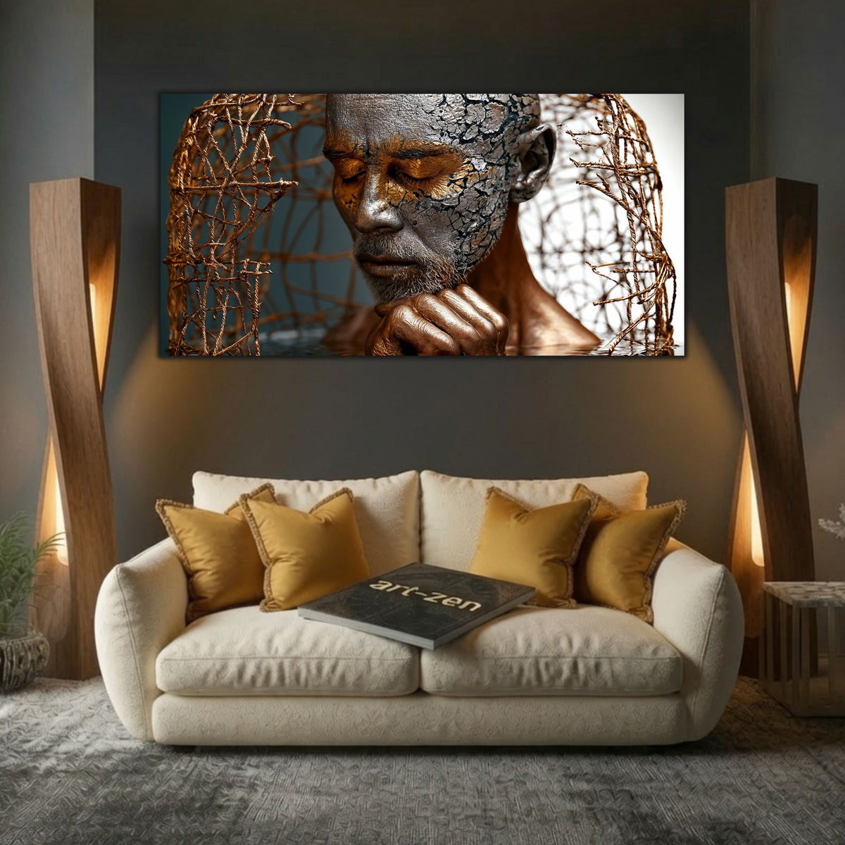 Tablou Modern Living – Fărâme de aur și gând tăcut