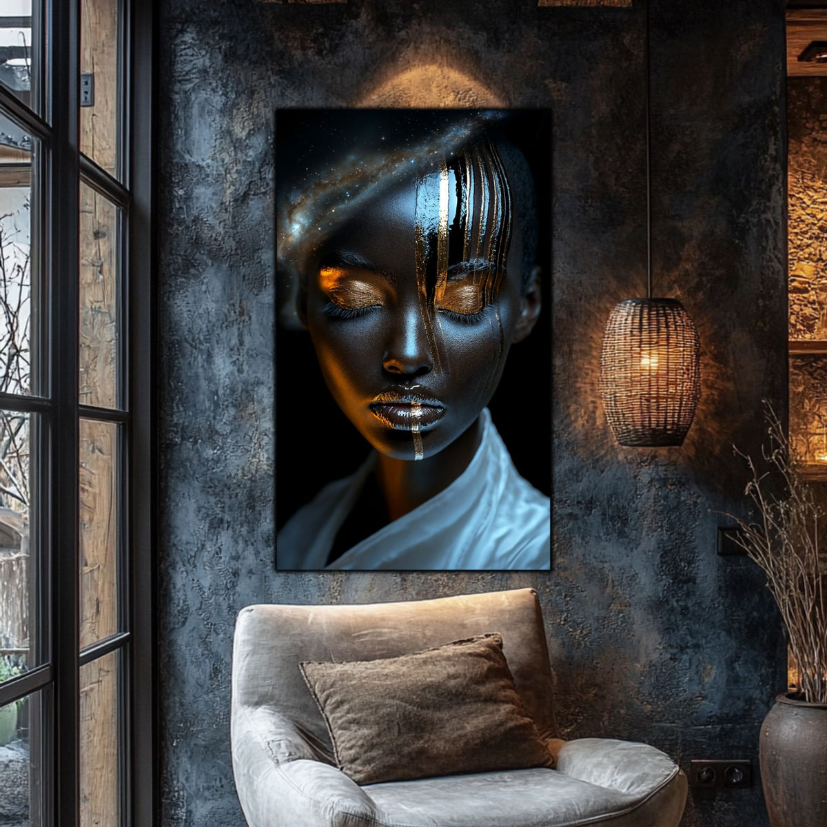 Dark White - Tablou Sticla Securizata - NO40