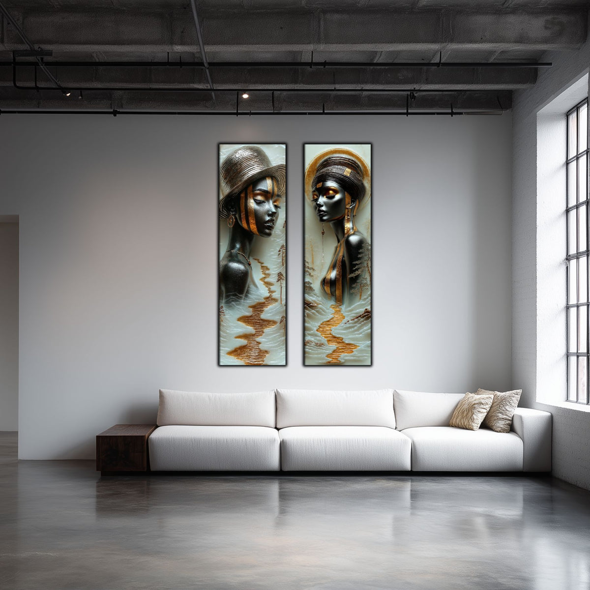 Set 2 Tablouri pt Decorul Modern al Livingului - Print UV pe Sticla - NO16