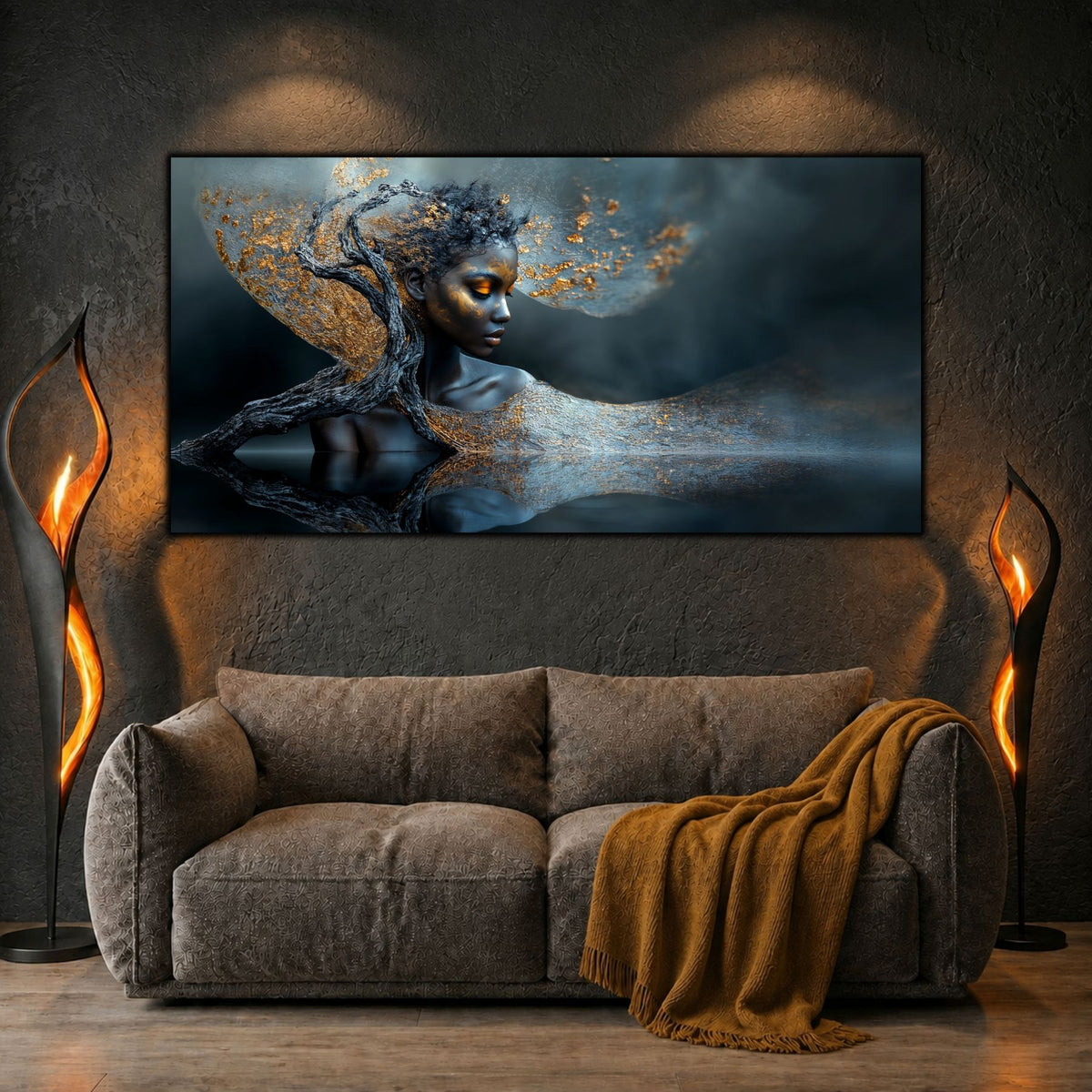 Tablou Modern Living Portret în Văl de Argint