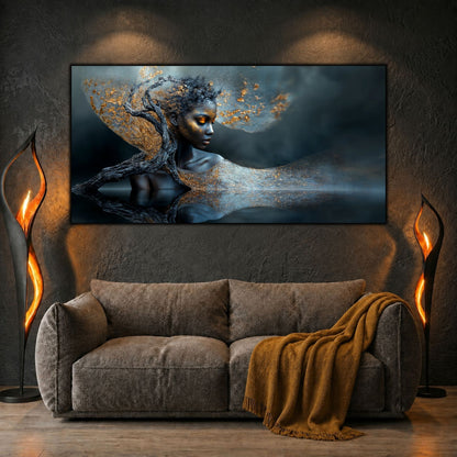 Tablou Modern Living Portret în Văl de Argint