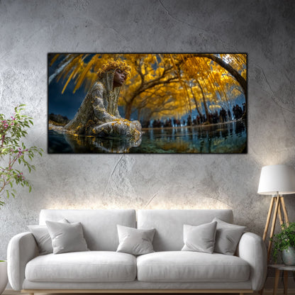 Tablou Living Sticlă – The Golden Stillness