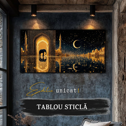 Echoes of Gold - Tablou Sticla  - Unicat - no14
