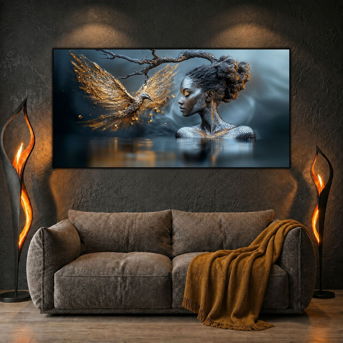 Tablou Modern Living Arborele cu Frunze de Lumină