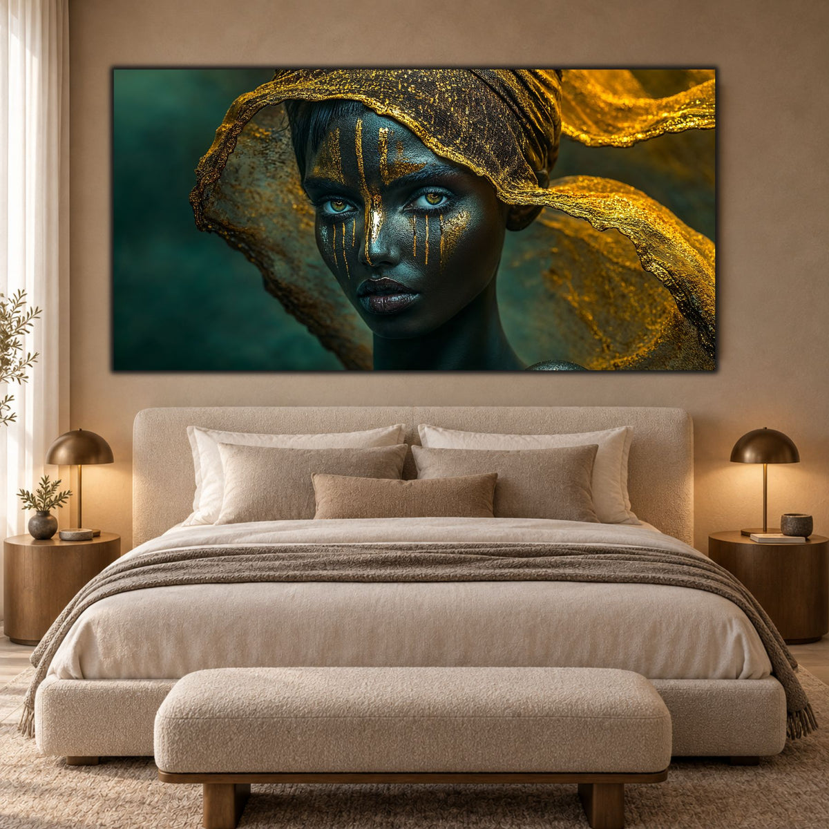 Tablou Dormitor Elegant – Golden Stillness
