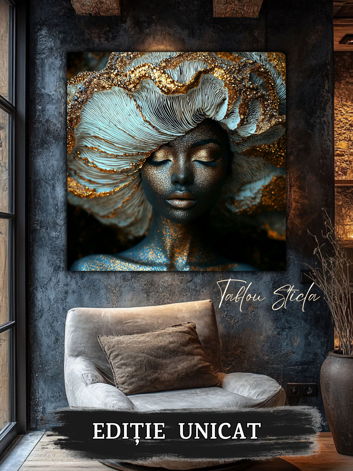 Tablou mare Tidal Bloom pentru sufragerie elegantă