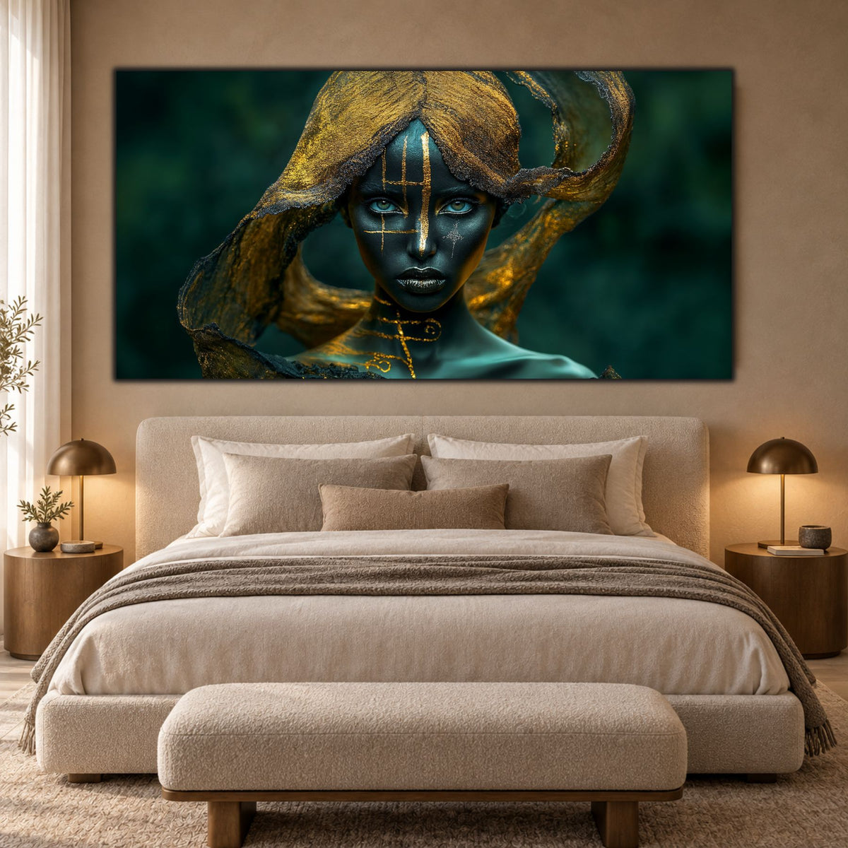 Tablou Dormitor Elegant – Emerald Oracle