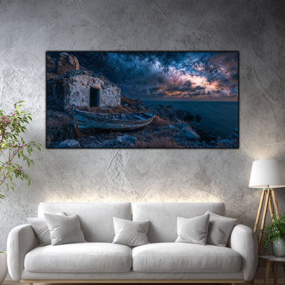 Tablou Living Sticlă – The Boat and the Sky