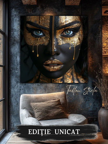 Tablou living elegant Fara Marturisire din sticla securizata 4mm - mockup detaliu 4