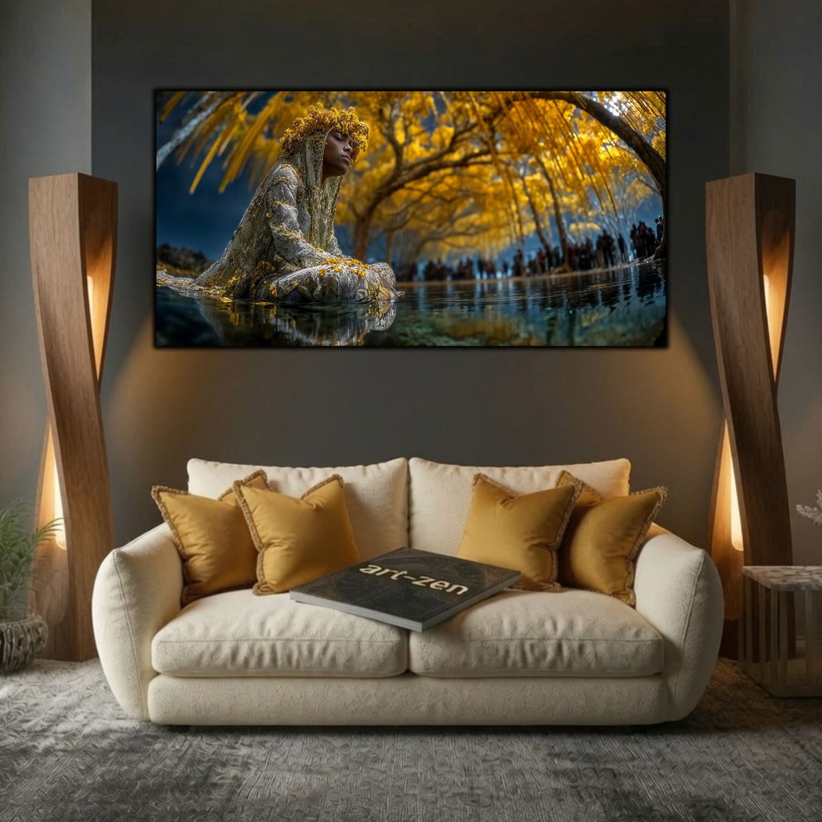 Tablou Living Sticlă – The Golden Stillness