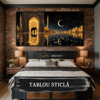 Echoes of Gold - Tablou Sticla  - Unicat - no14