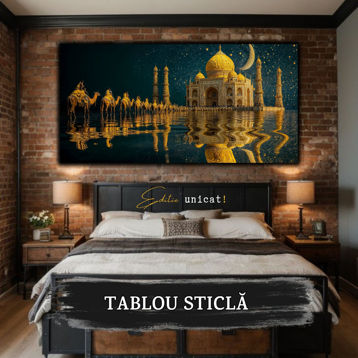 Echoes of Gold - Tablou Sticla  - Unicat - no15