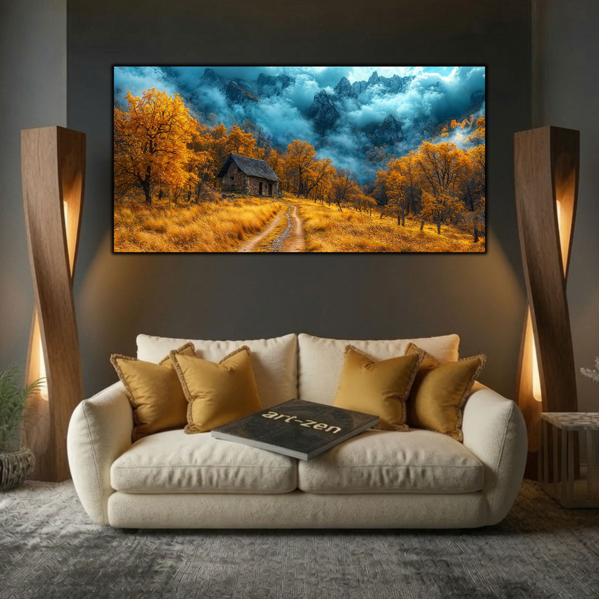 Tablouri Moderne Sufragerie – Autumn Under the Mountain | The Long Way Home