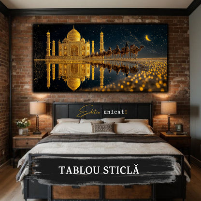 Echoes of Gold - Tablou Sticla  - Unicat - no11