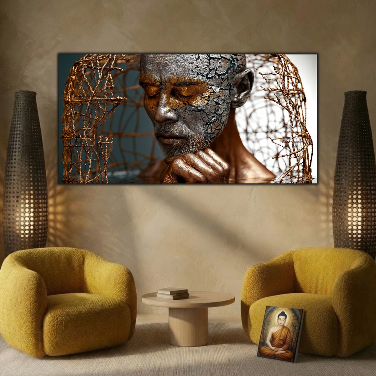 Tablou Modern Living – Fărâme de aur și gând tăcut