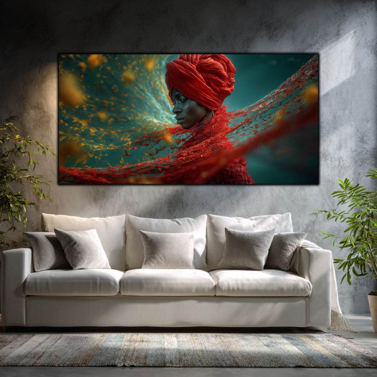Tablou Dormitor Modern – Firele destinului de rubin
