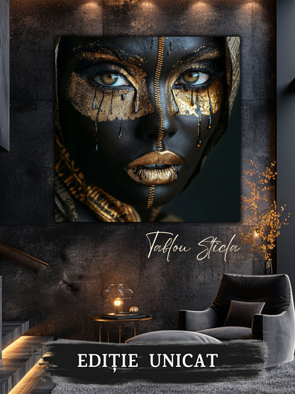 Tablou living contemporan Dark Feeling din sticla securizata 4mm - mockup detaliu 5