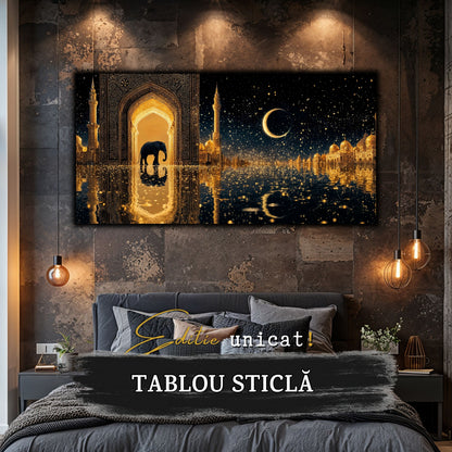 Echoes of Gold - Tablou Sticla  - Unicat - no14