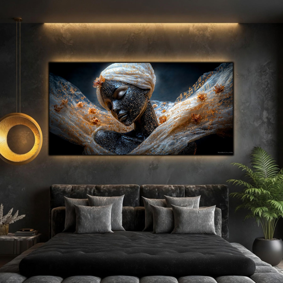 Tablou Elegant Living Înveșmântarea în Aur și Tăcere