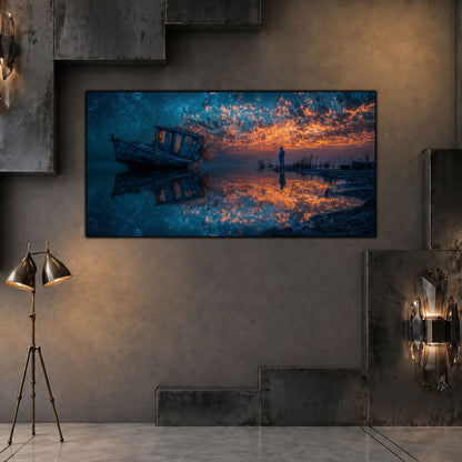 Tablou Living Sticlă – The Abandoned Vessel