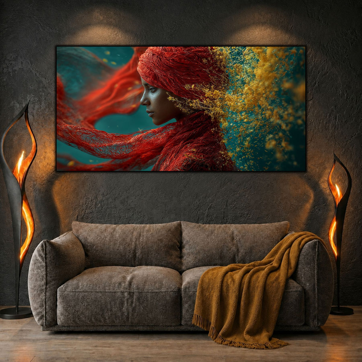Tablou Dormitor Elegant – Crimson Unfolding