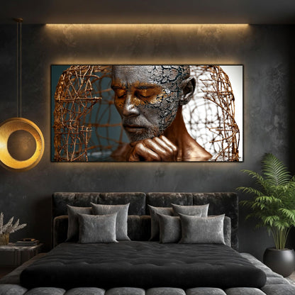Tablou Modern Living – Fărâme de aur și gând tăcut