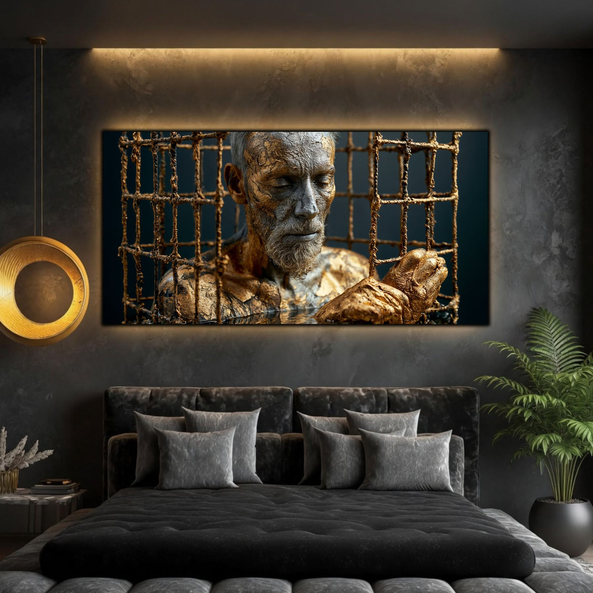 Tablou Modern Living – Paza cuștii de rugină și aur