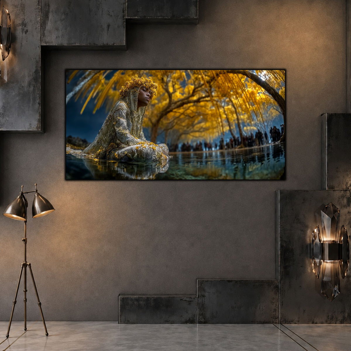 Tablou Living Sticlă – The Golden Stillness