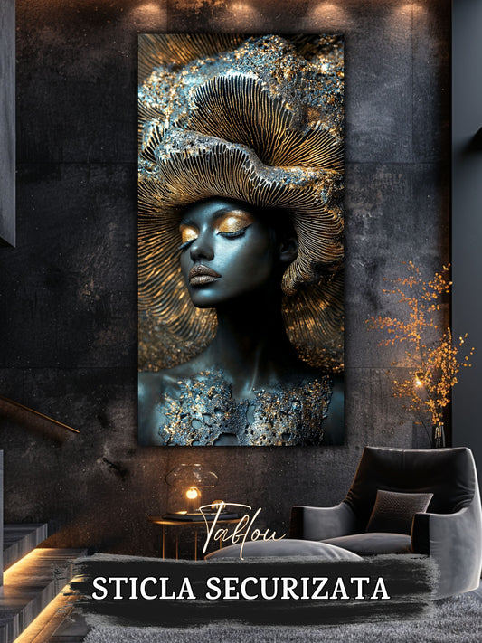 Tablou modern, mare, pentru living, in culori inchise