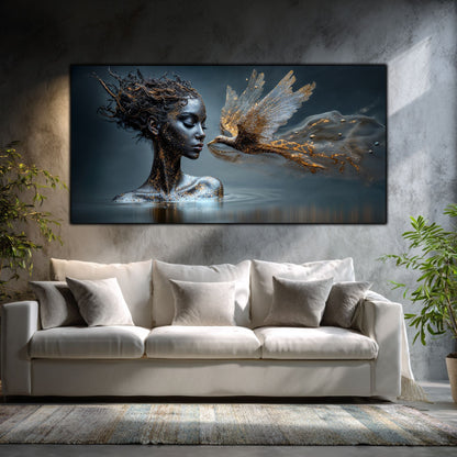 Tablou Modern Living Solul cu Aripi de Aur
