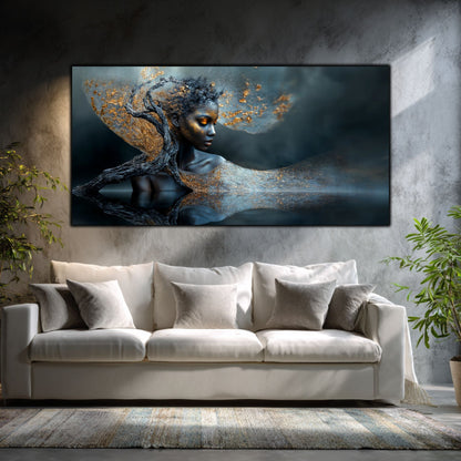 Tablou Modern Living Portret în Văl de Argint