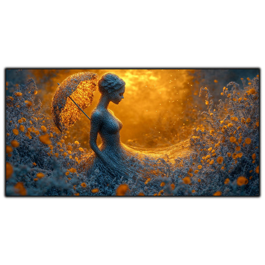 Tablou Dormitor Relaxant – Reziliența umbrelei de aur