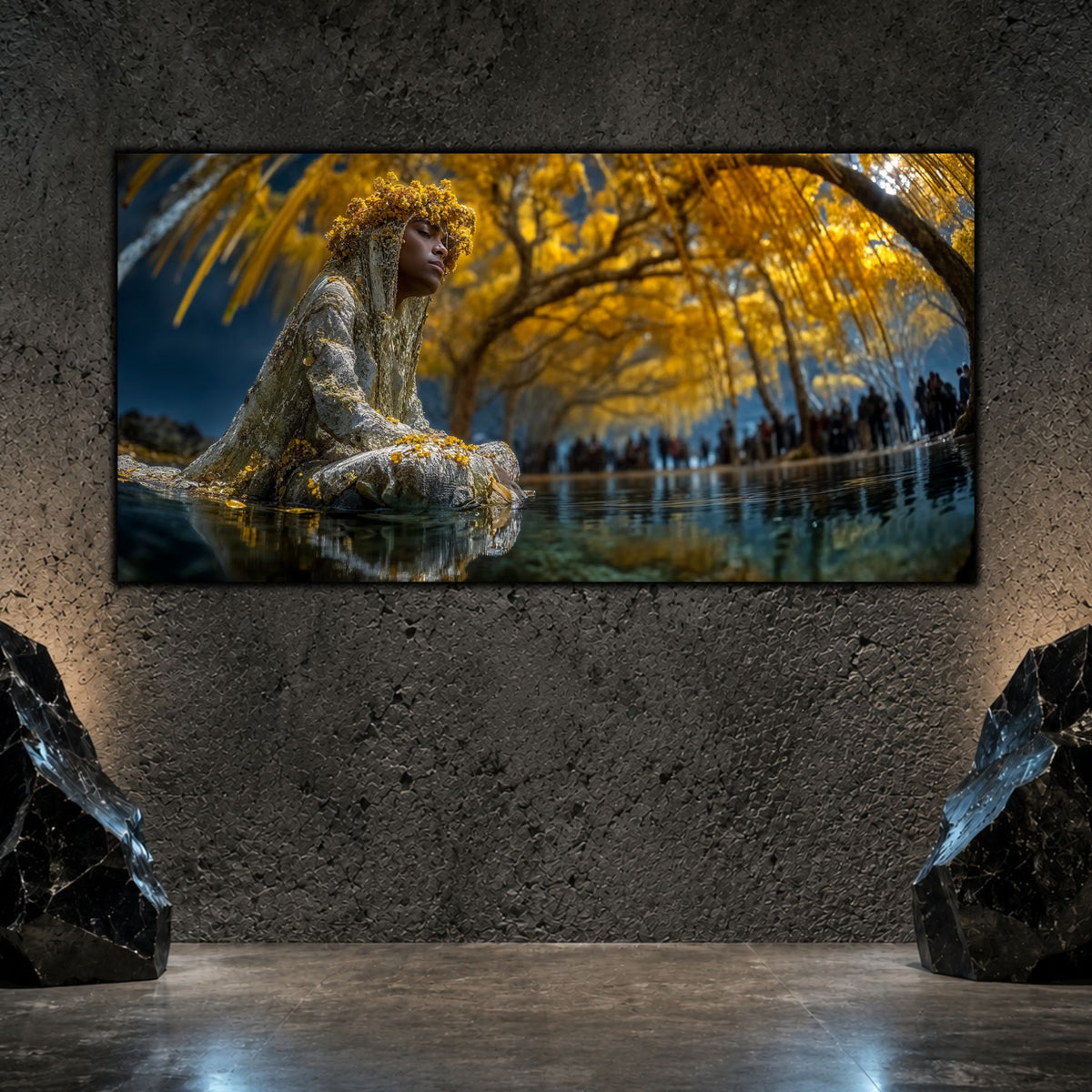 Tablou Living Sticlă – The Golden Stillness