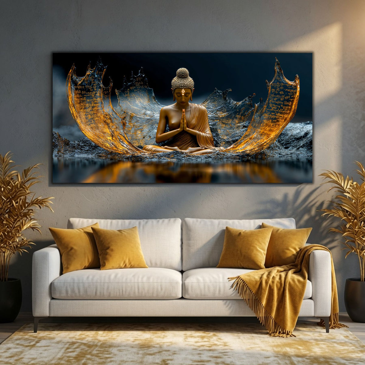 Tablou Living Elegant – Mantra dintre Aripi de Aur