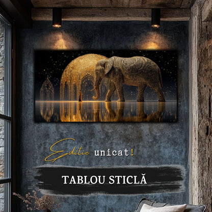 Echoes of Gold - Tablou Sticla  - Unicat - no07