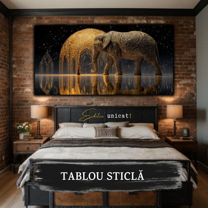Echoes of Gold - Tablou Sticla  - Unicat - no07