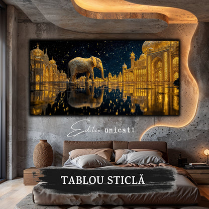 Echoes of Gold - Tablou Sticla  - Unicat - no09