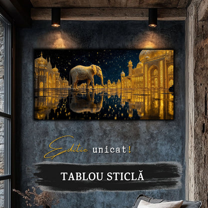 Echoes of Gold - Tablou Sticla  - Unicat - no09