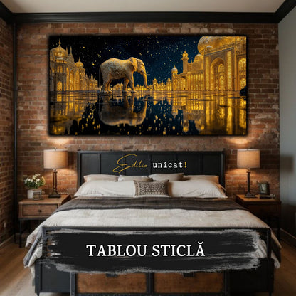 Echoes of Gold - Tablou Sticla  - Unicat - no09