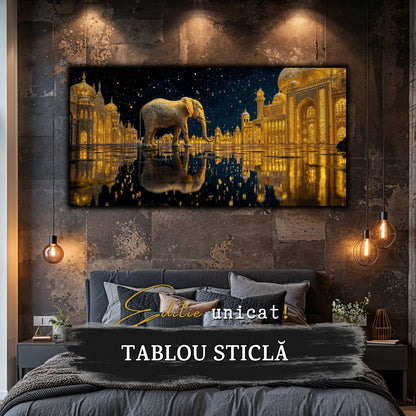 Echoes of Gold - Tablou Sticla  - Unicat - no09