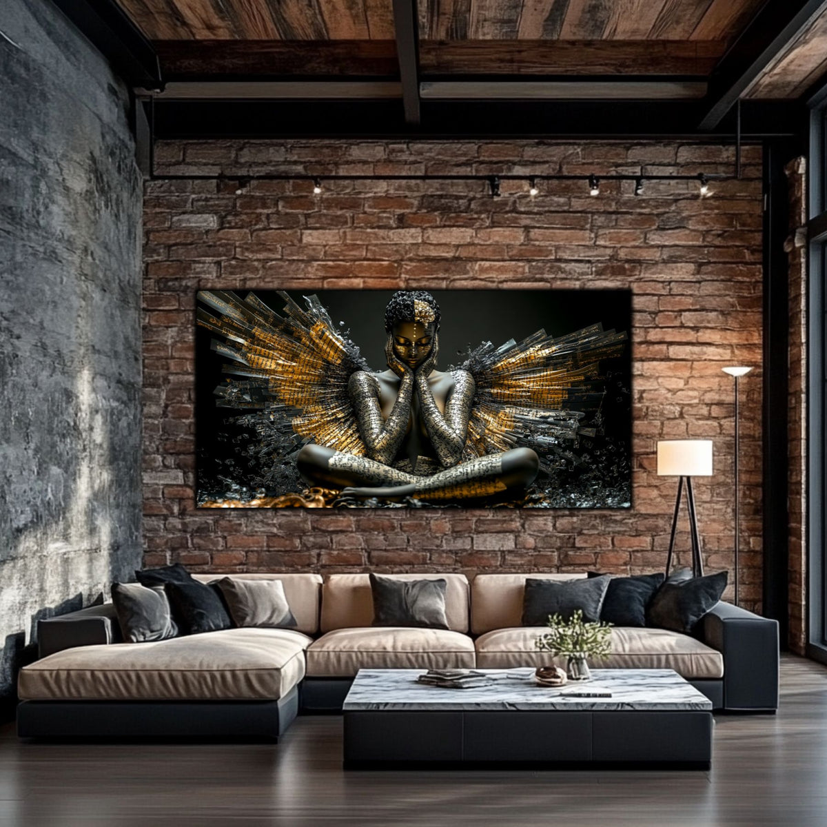 Dark Glow - Tablou elegant pe sticlă securizată pentru living contemporan