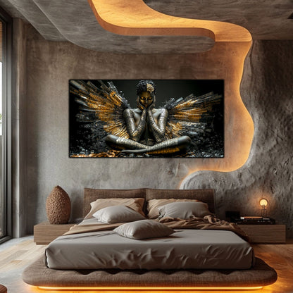 Dark Glow - Tablou elegant pe sticlă securizată pentru living contemporan