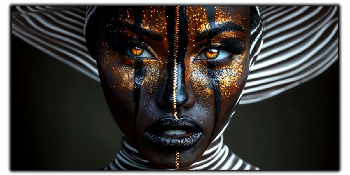 Tablou living modern Skin of Night sticla 4mm - mockup vedere 7