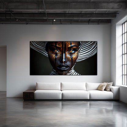 Tablou living modern Skin of Night sticla 4mm - mockup vedere 1