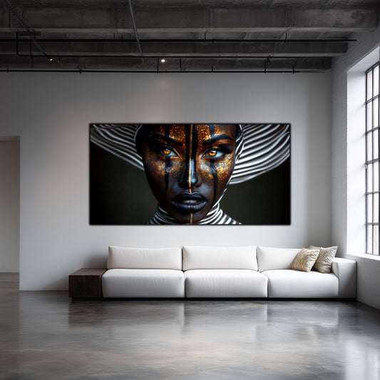 Tablou living modern Skin of Night sticla 4mm - mockup vedere 1