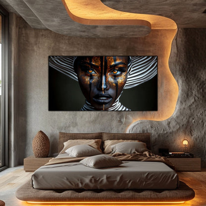 Tablou living modern Skin of Night sticla 4mm - mockup vedere 4