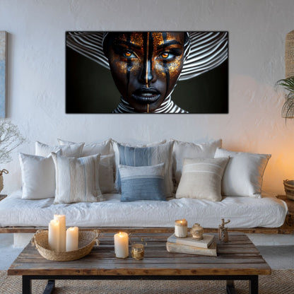 Tablou living modern Skin of Night sticla 4mm - mockup vedere 6