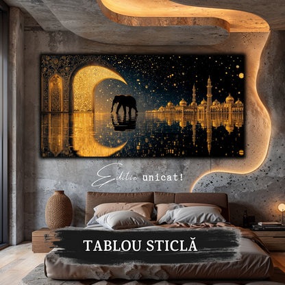 Echoes of Gold - Tablou Sticla  - Unicat - no04