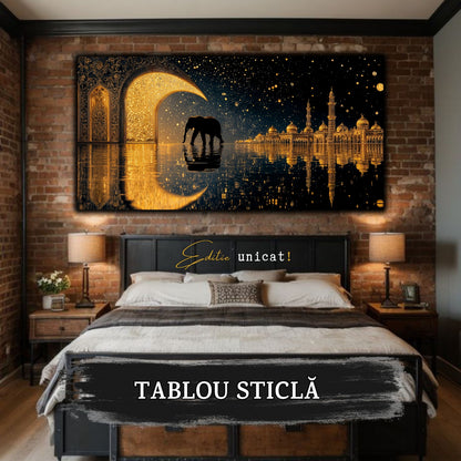 Echoes of Gold - Tablou Sticla  - Unicat - no04